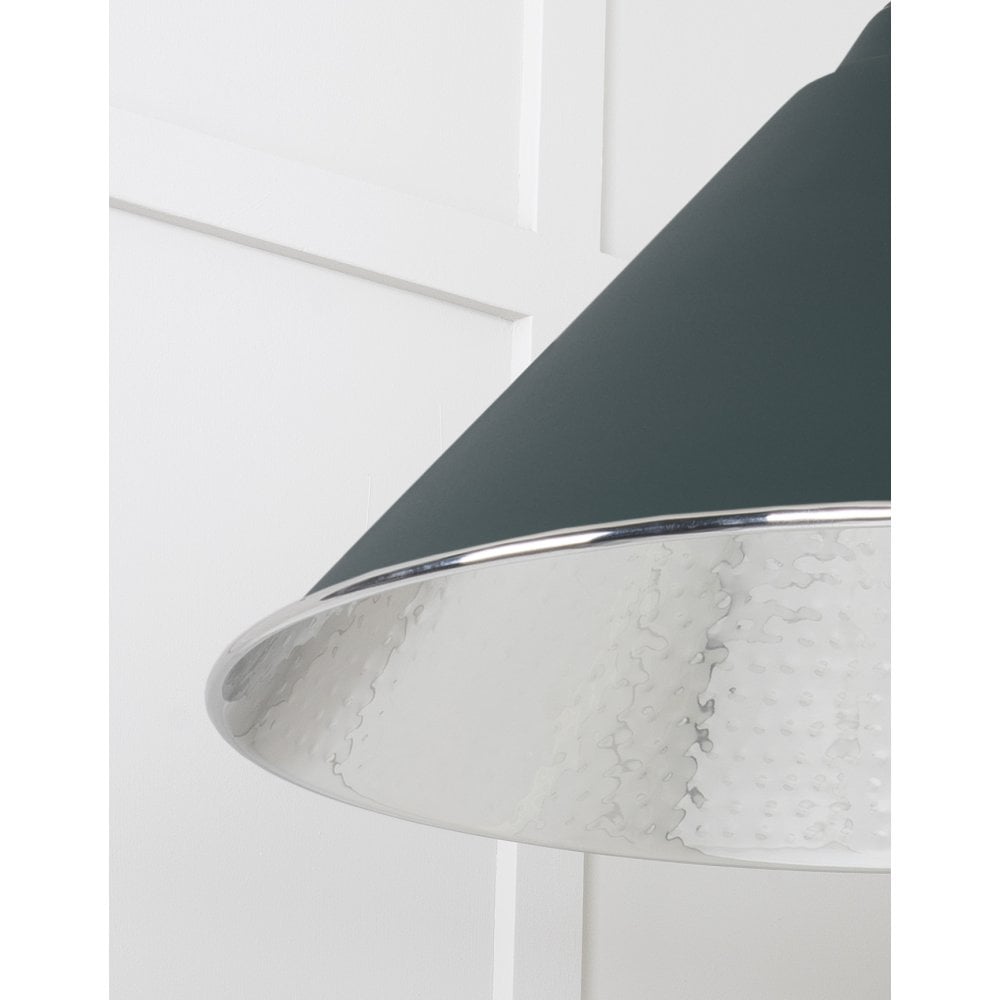 From The Anvil Hammered Nickel Hockley Pendant - Dingle (Rich Green)