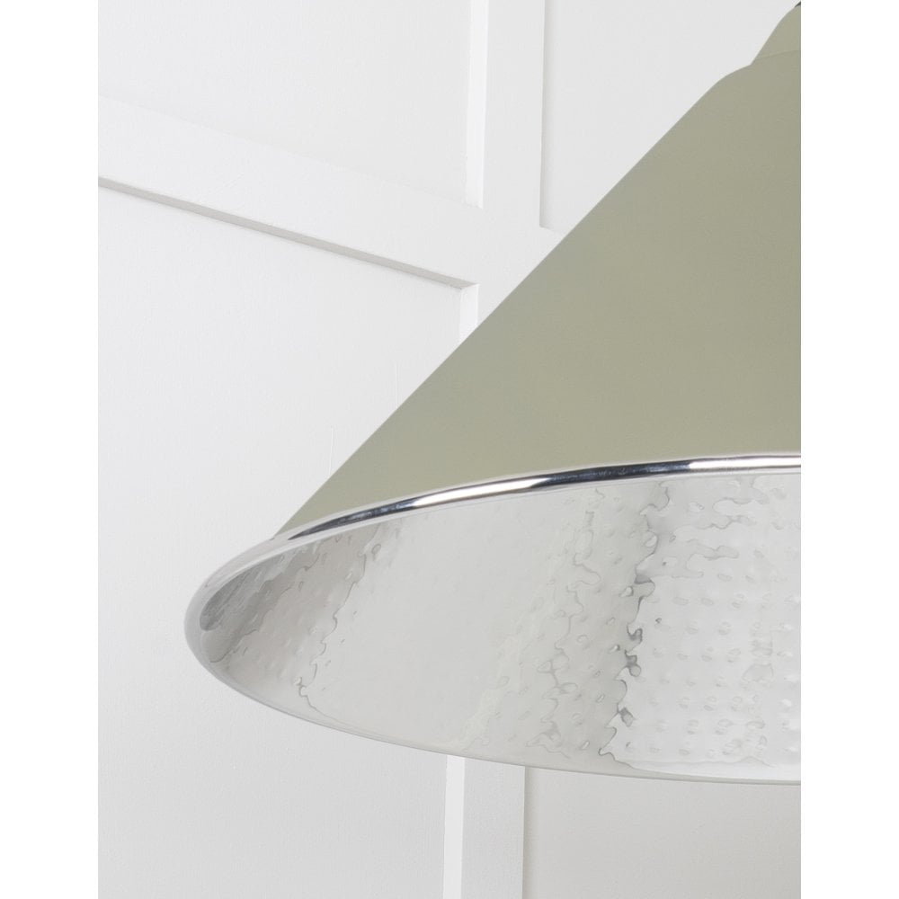 From The Anvil Hammered Nickel Hockley Pendant - Tump (Pale Green)