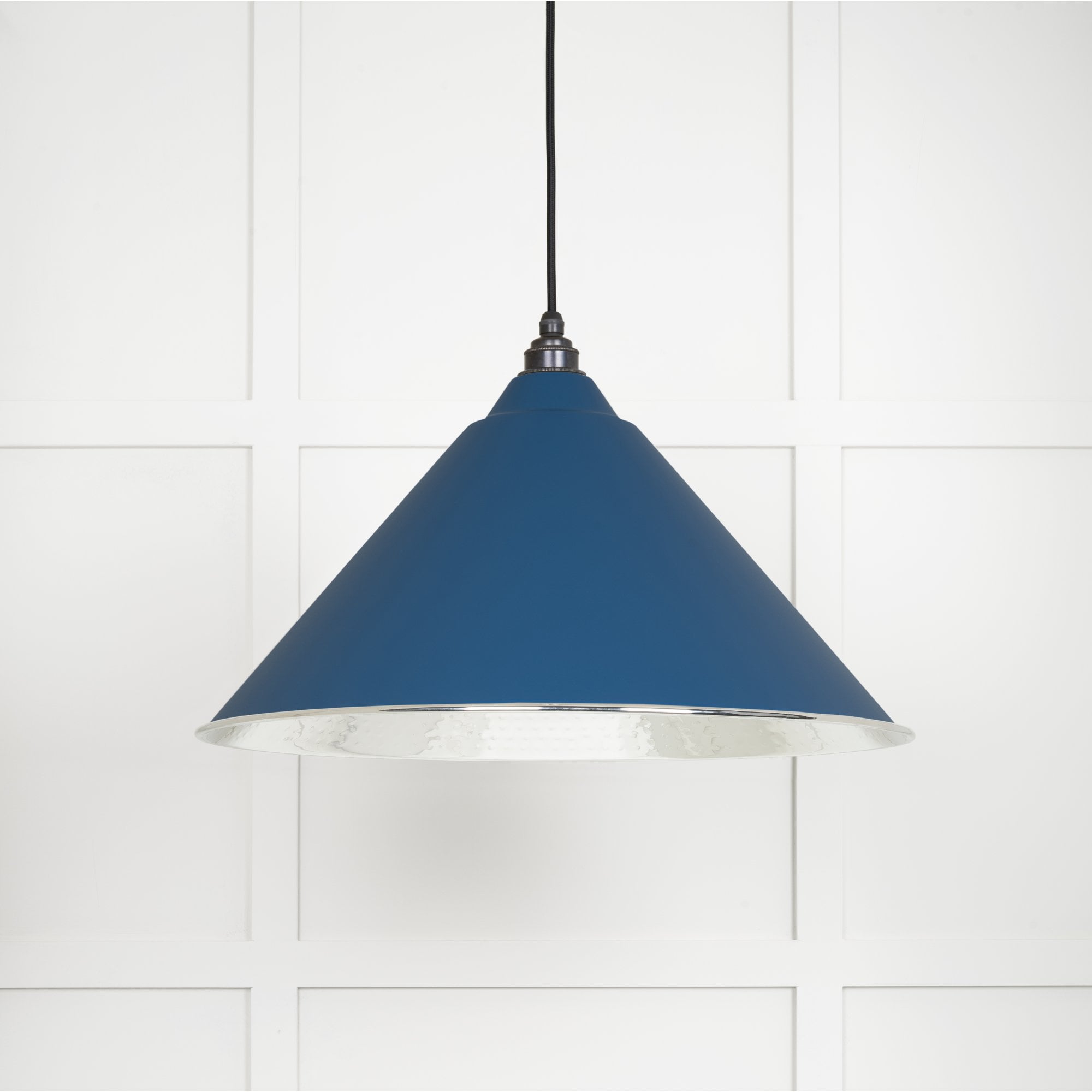 From The Anvil Hammered Nickel Hockley Pendant - Upstream (Blue)