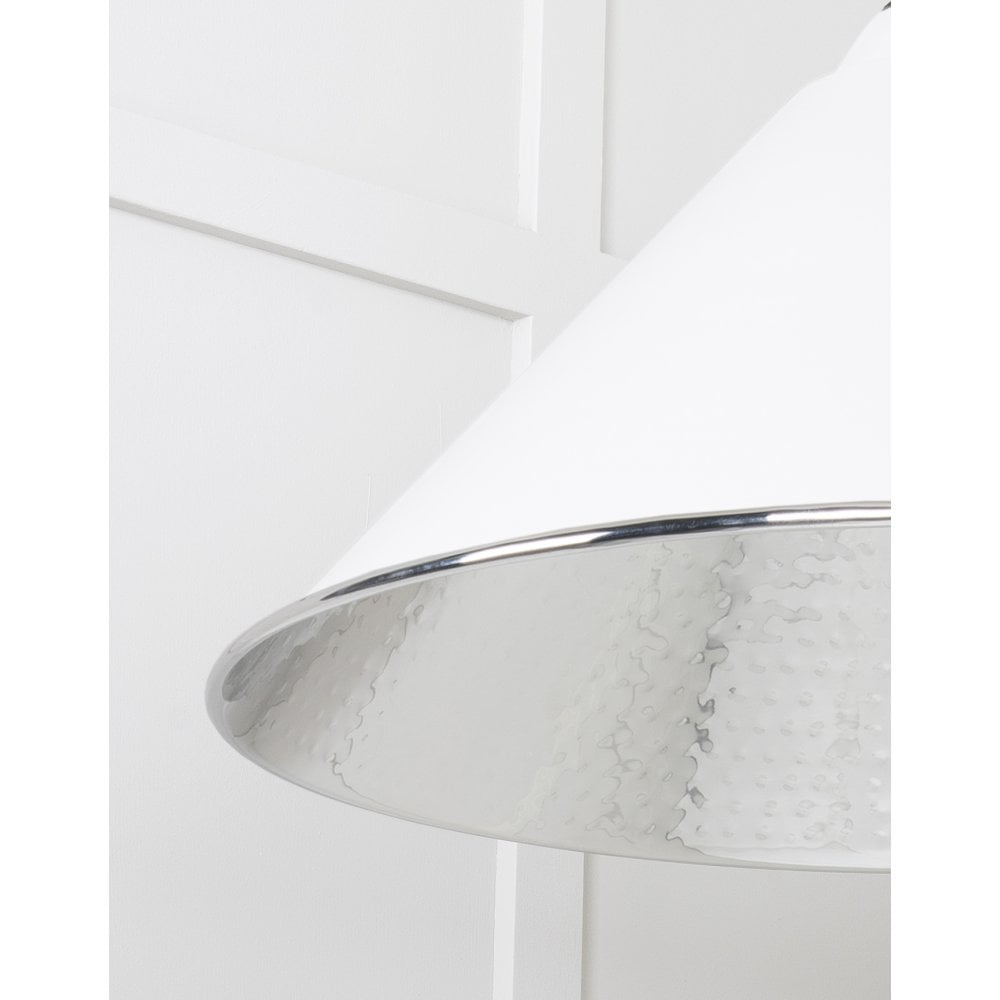 From The Anvil Hammered Nickel Hockley Pendant - Flock (Matt White)