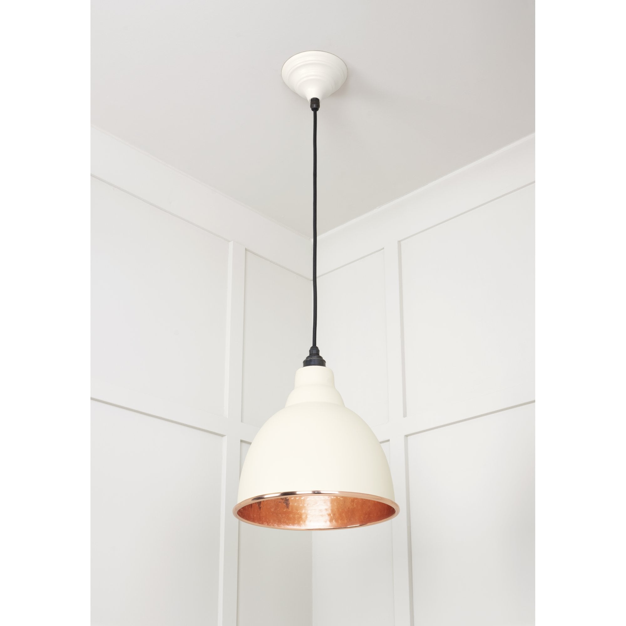From The Anvil Hammered Copper Brindley Pendant - Teasel (Off White/Cream)