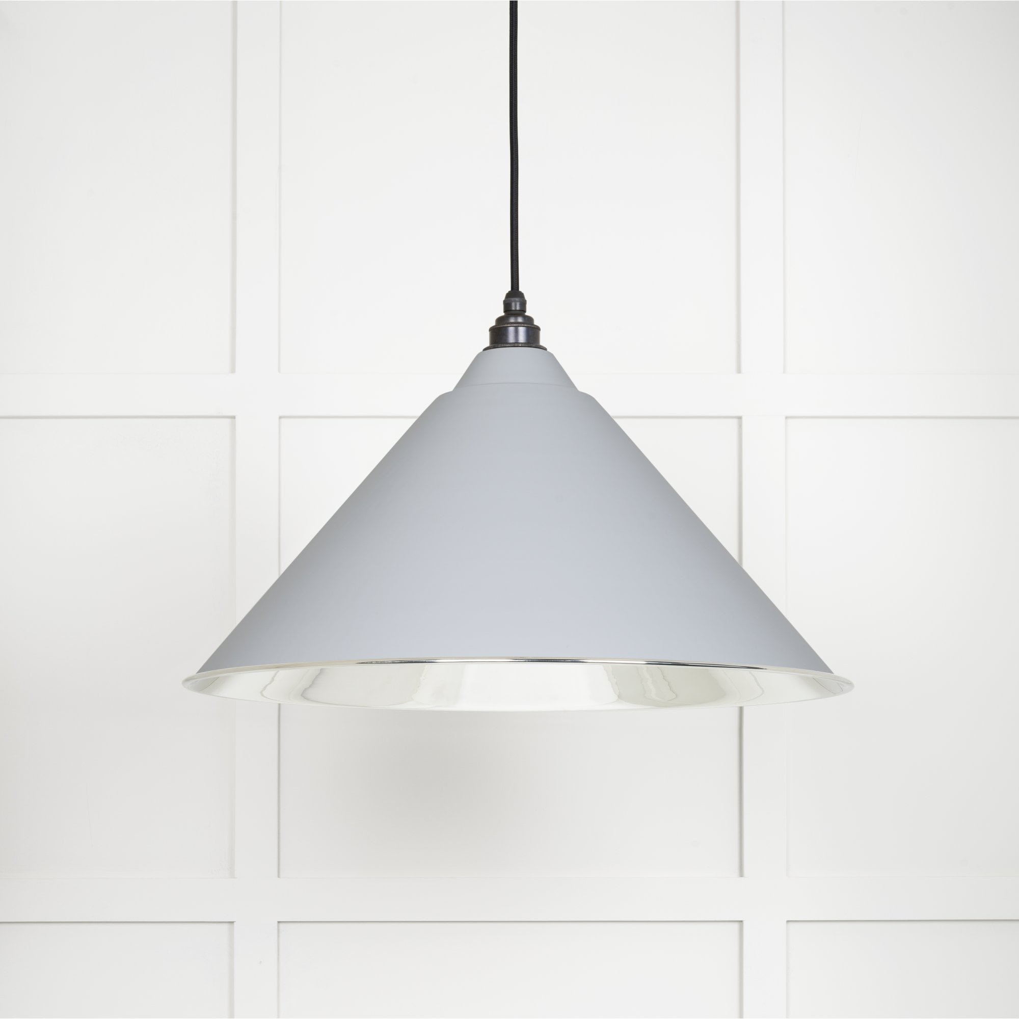 From The Anvil Smooth Nickel Hockley Pendant - Birch (Pale Grey)