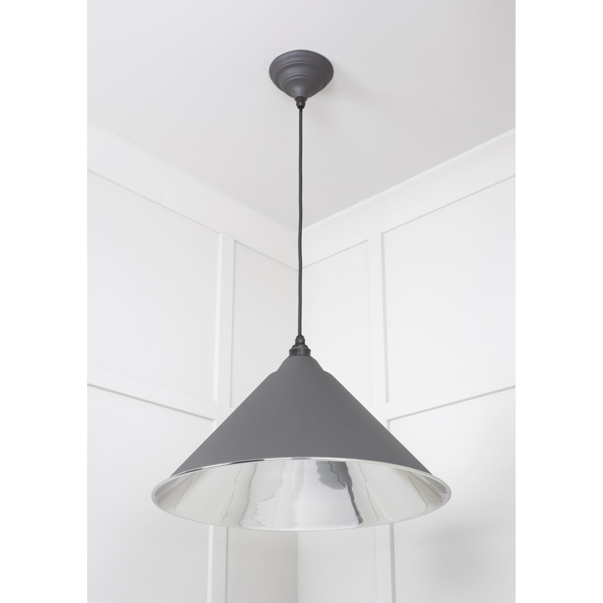 From The Anvil Smooth Nickel Hockley Pendant - Bluff (Warm Grey)