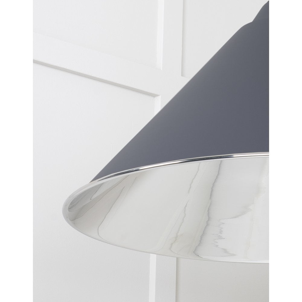 From The Anvil Smooth Nickel Hockley Pendant - Slate (Mid Grey)