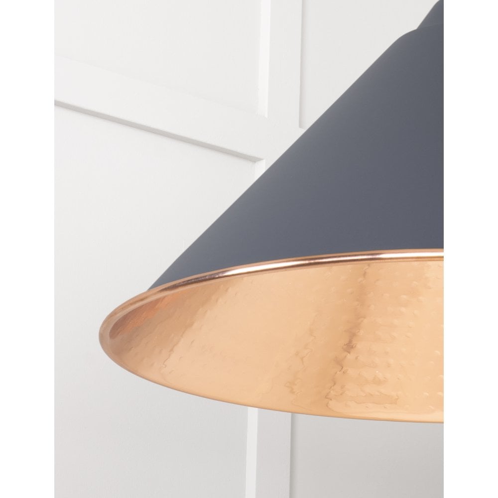 From The Anvil Hammered Copper Hockley Pendant - Slate (Mid Grey)