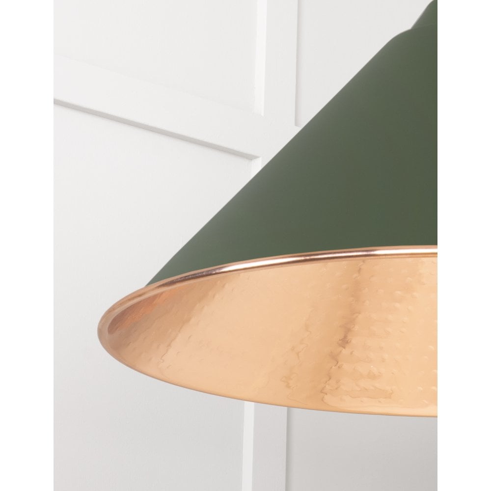 From The Anvil Hammered Copper Hockley Pendant - Heath (Earthy Green)