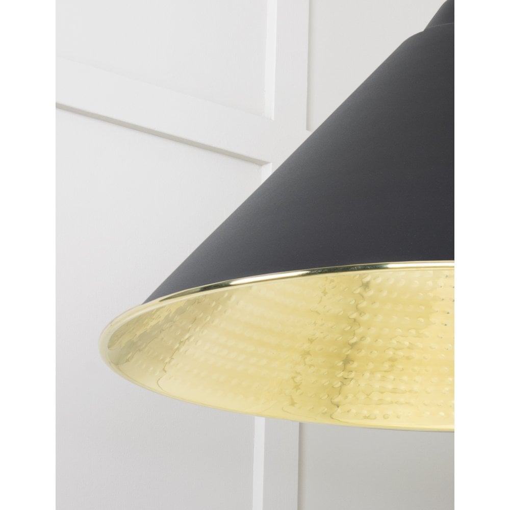 From The Anvil Hammered Brass Hockley Pendant - Elan Black