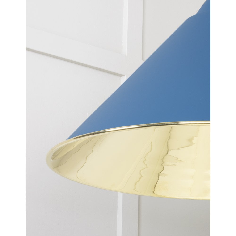 From The Anvil Smooth Brass Hockley Pendant - Upstream (Blue)