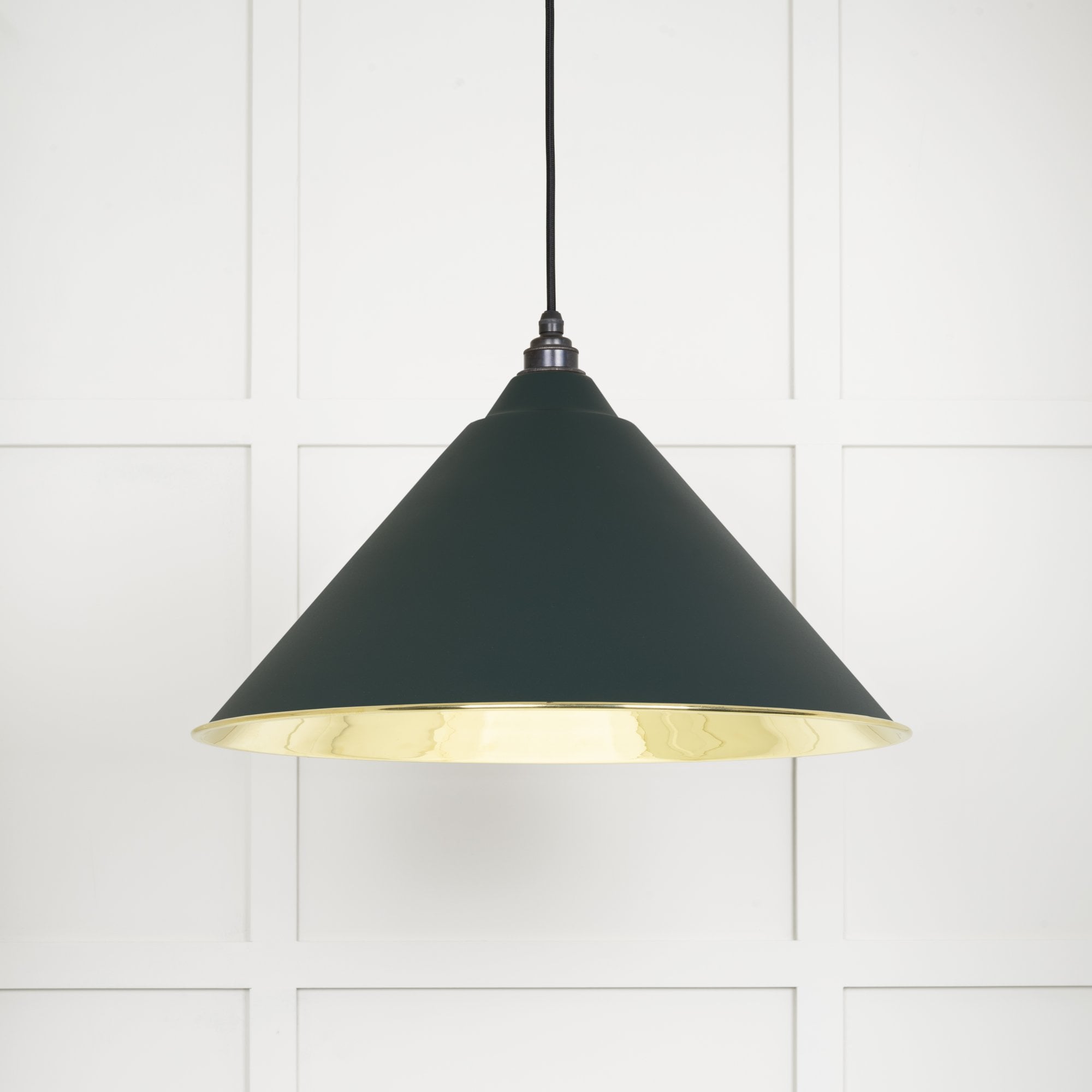 From The Anvil Smooth Brass Hockley Pendant - Dingle (Rich Green)