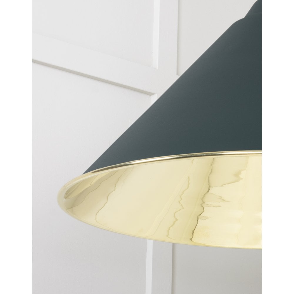 From The Anvil Smooth Brass Hockley Pendant - Dingle (Rich Green)