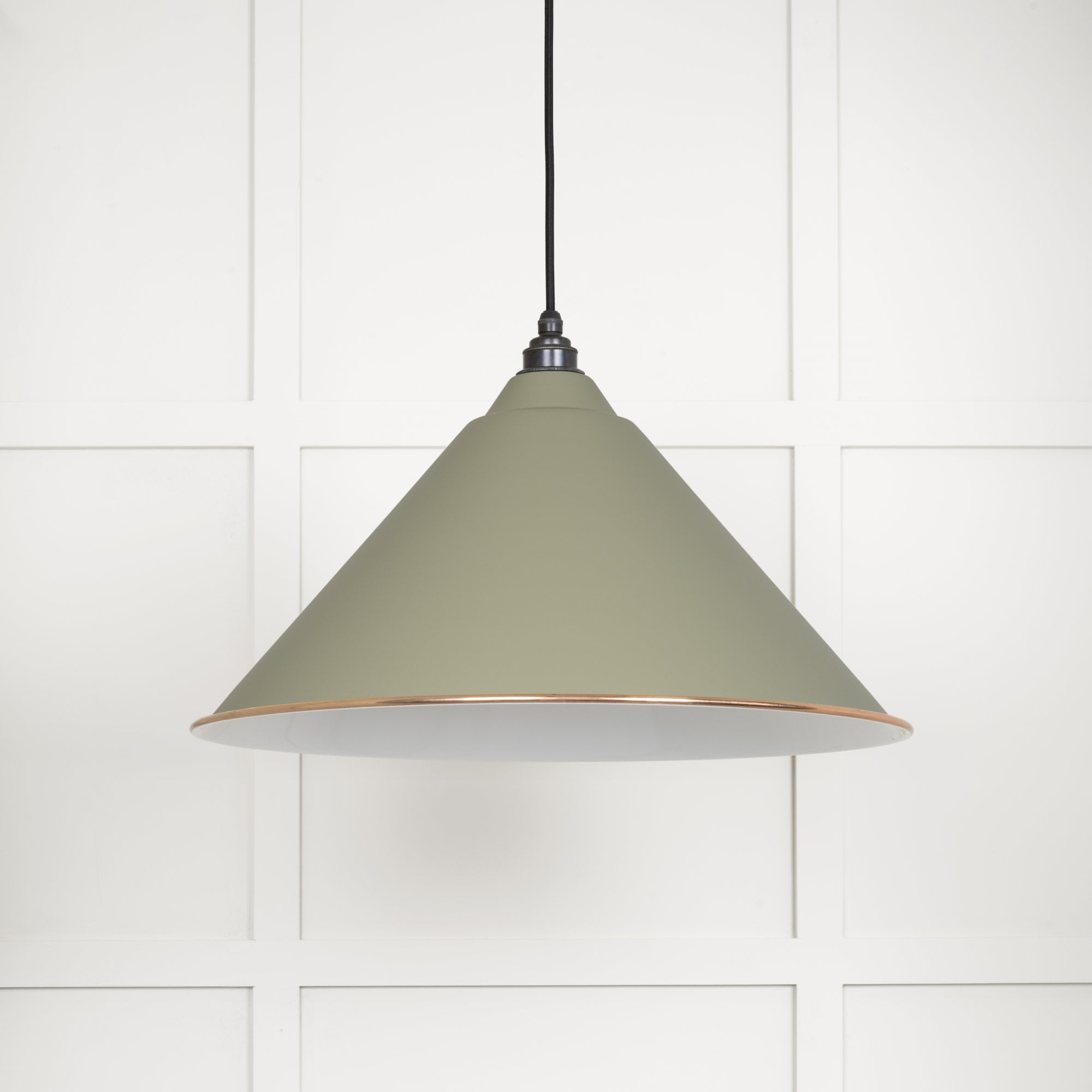 From The Anvil White Gloss Hockley Pendant - Tump (Pale Green)