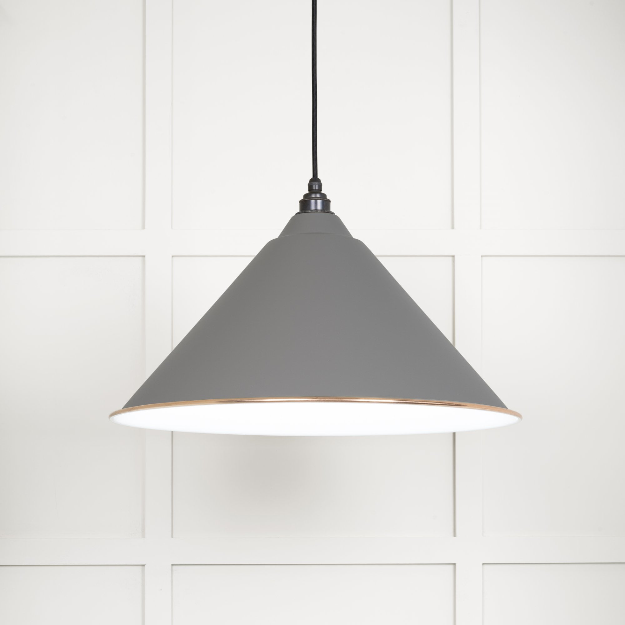 From The Anvil White Gloss Hockley Pendant - Bluff (Warm Grey)