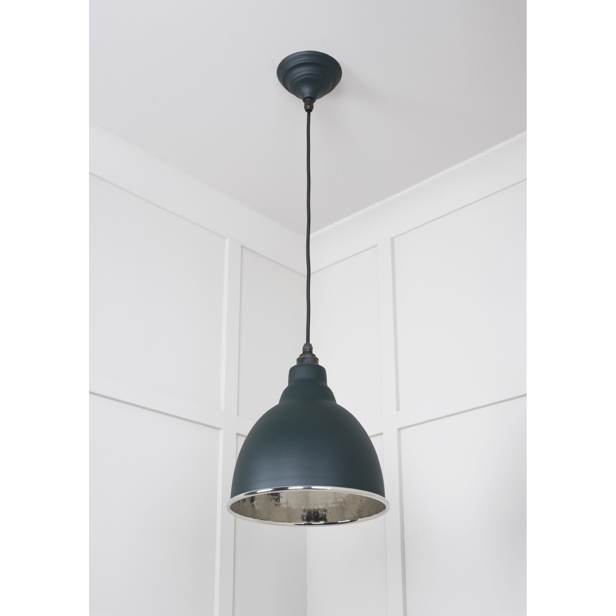 From The Anvil Hammered Nickel Brindley Pendant - Dingle (Rich Green)