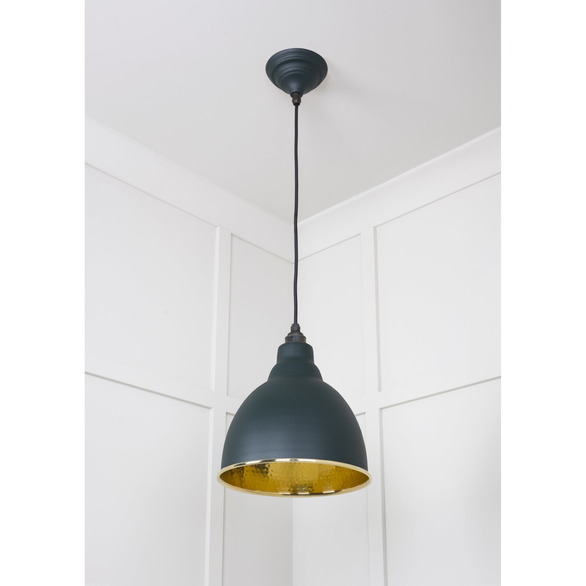 From The Anvil Hammered Brass Brindley Pendant - Dingle (Rich Green)