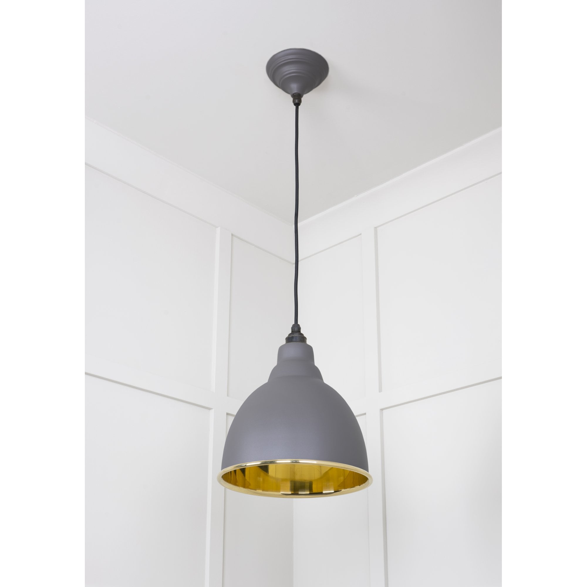 From The Anvil Smooth Brass Brindley Pendant - Bluff (Warm Grey)