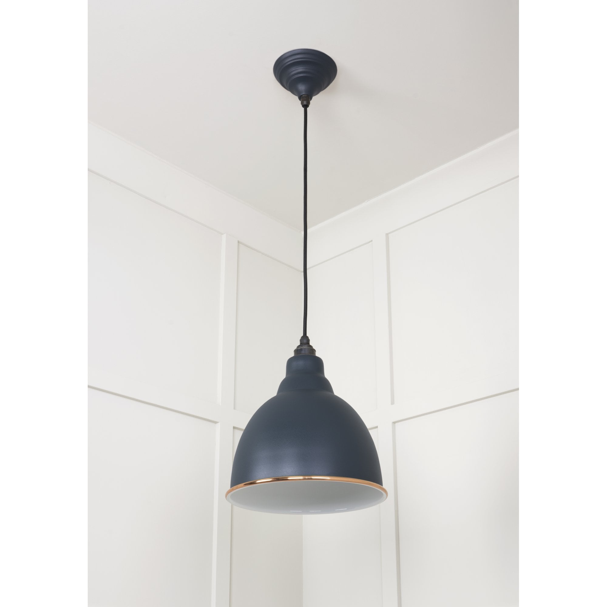 From The Anvil White Gloss Brindley Pendant - Soot (Dark Grey)