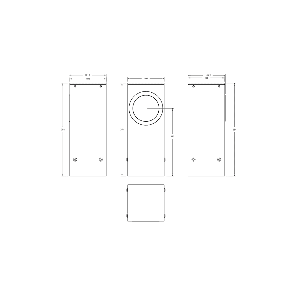 Hunza Pure LED Watchman Bollard - Powder Coat - Low Voltage