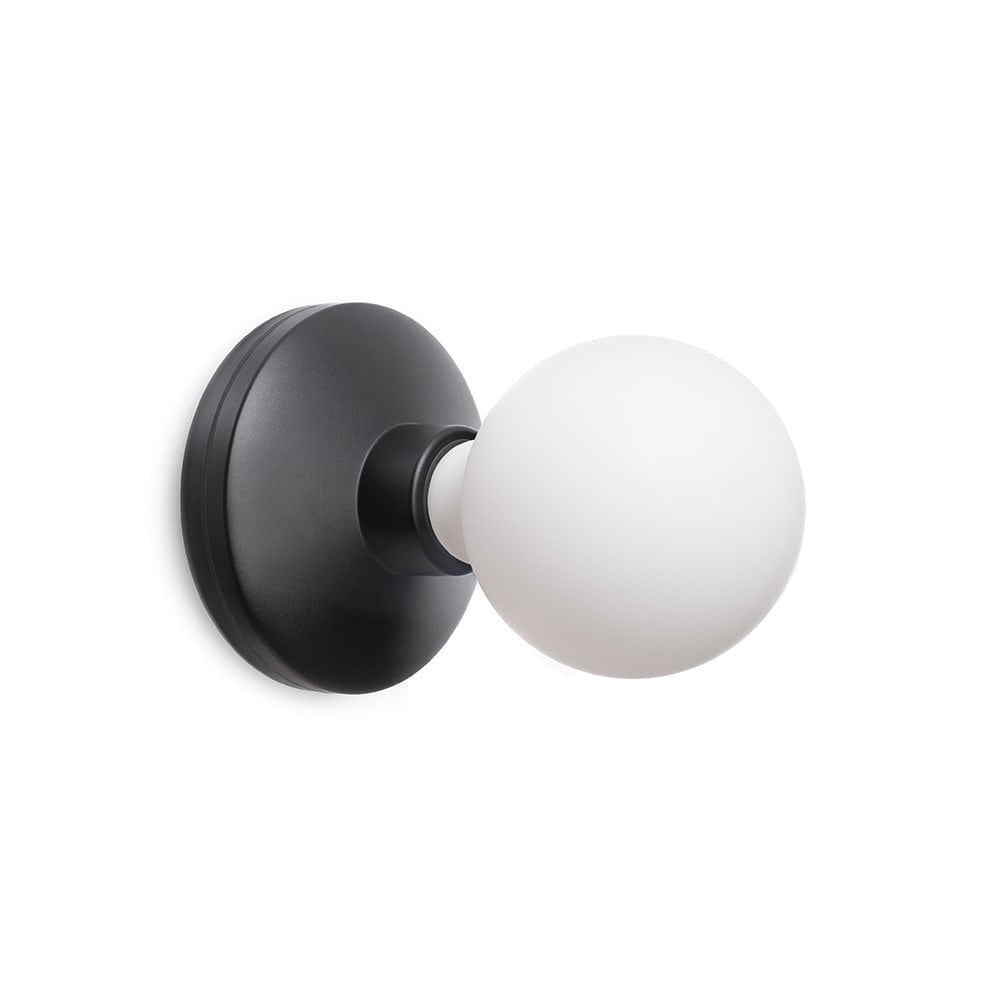 Humble Bee Wall Light - Black & Frosted Bulb