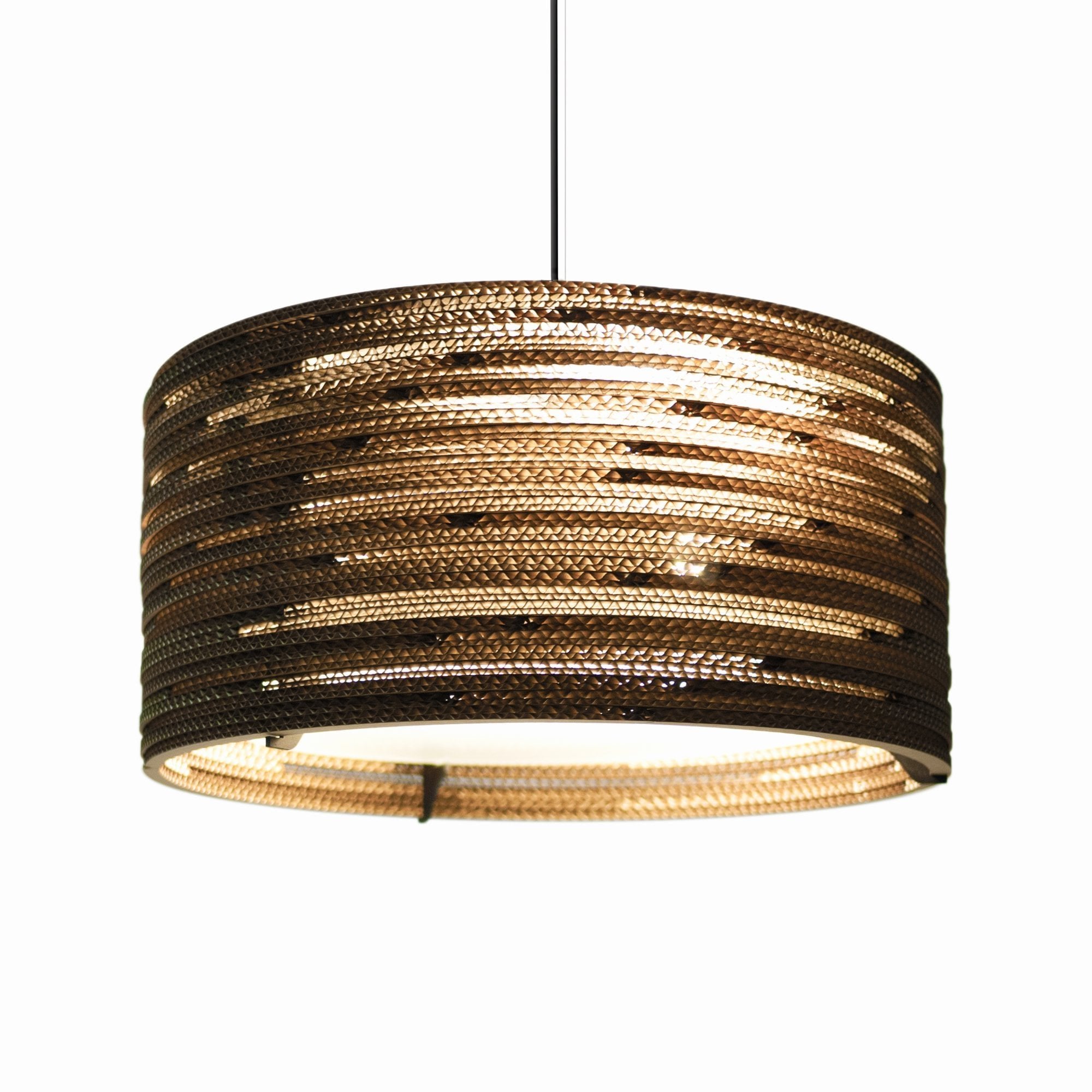 Graypants Scraplights Drum 18 Pendant with Glass Diffuser- Natural - 45cm Diameter