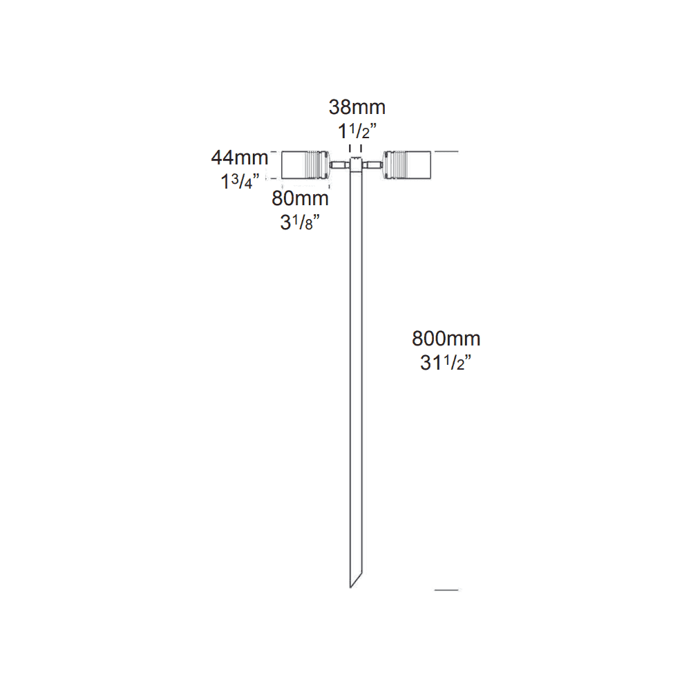 Hunza Pure LED Euro Twin Pole Light - Stainless Steel - Low Voltage