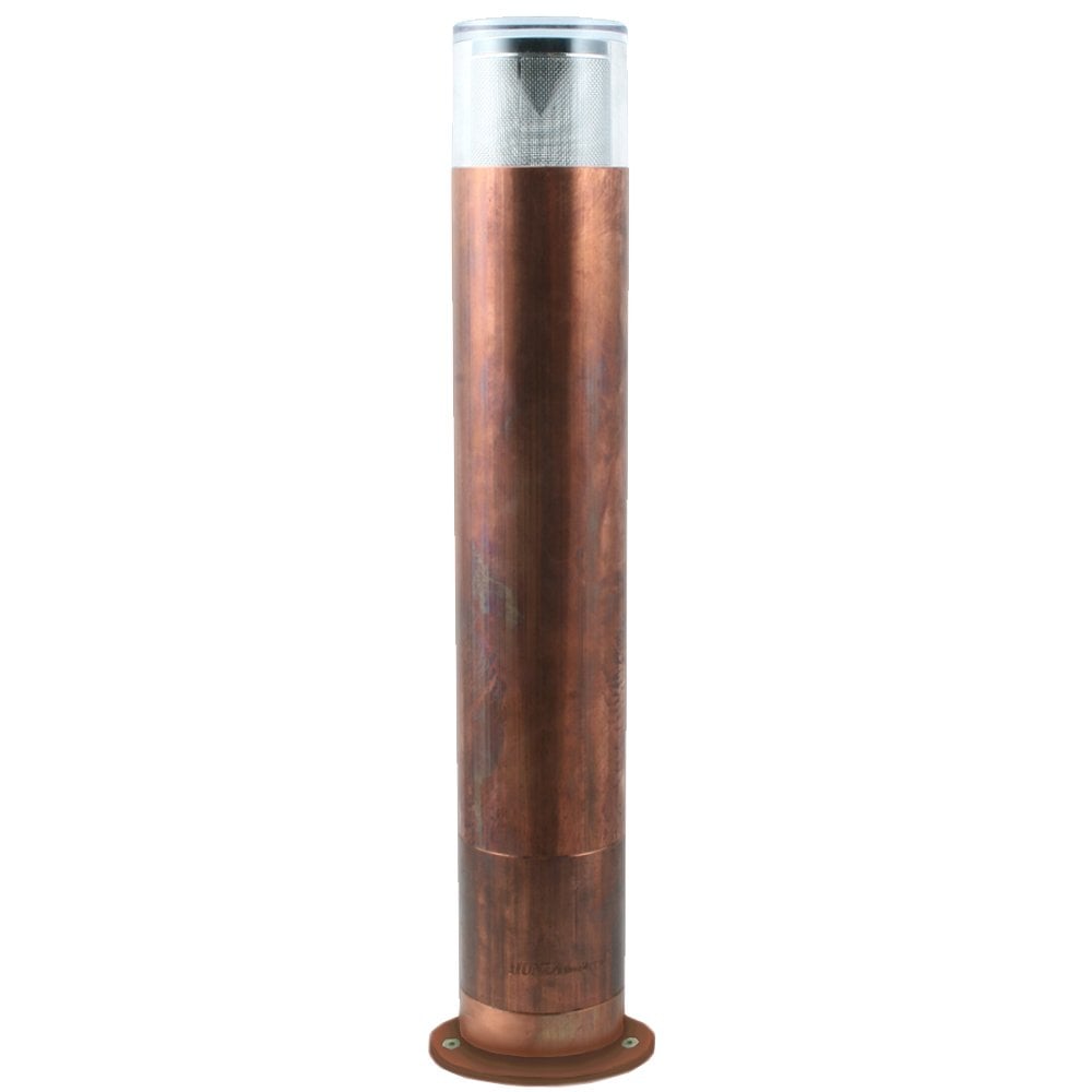 Hunza Pure LED Bollard 700mm (90mm Flange Mounted) Retro - Copper - Mains