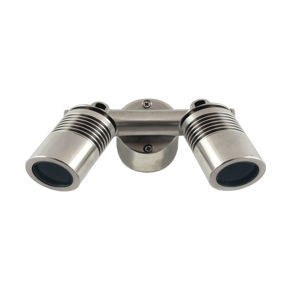 Hunza Pure LED Euro Twin Wall Spot Retro - Stainless Steel - Mains