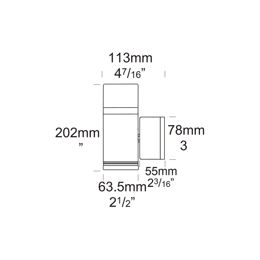 Hunza Pure LED Dual Lighter Retro - Powder Coat - Mains