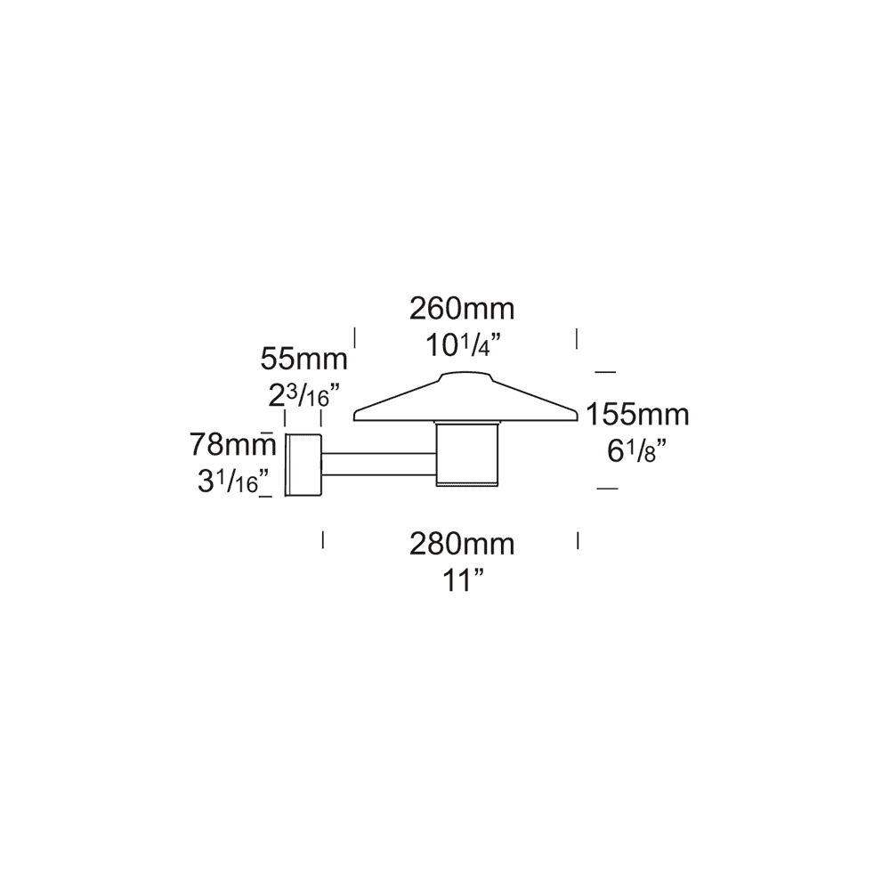 Hunza Pure LED Tier Light Wall Mount Retro - Powder Coat - Mains