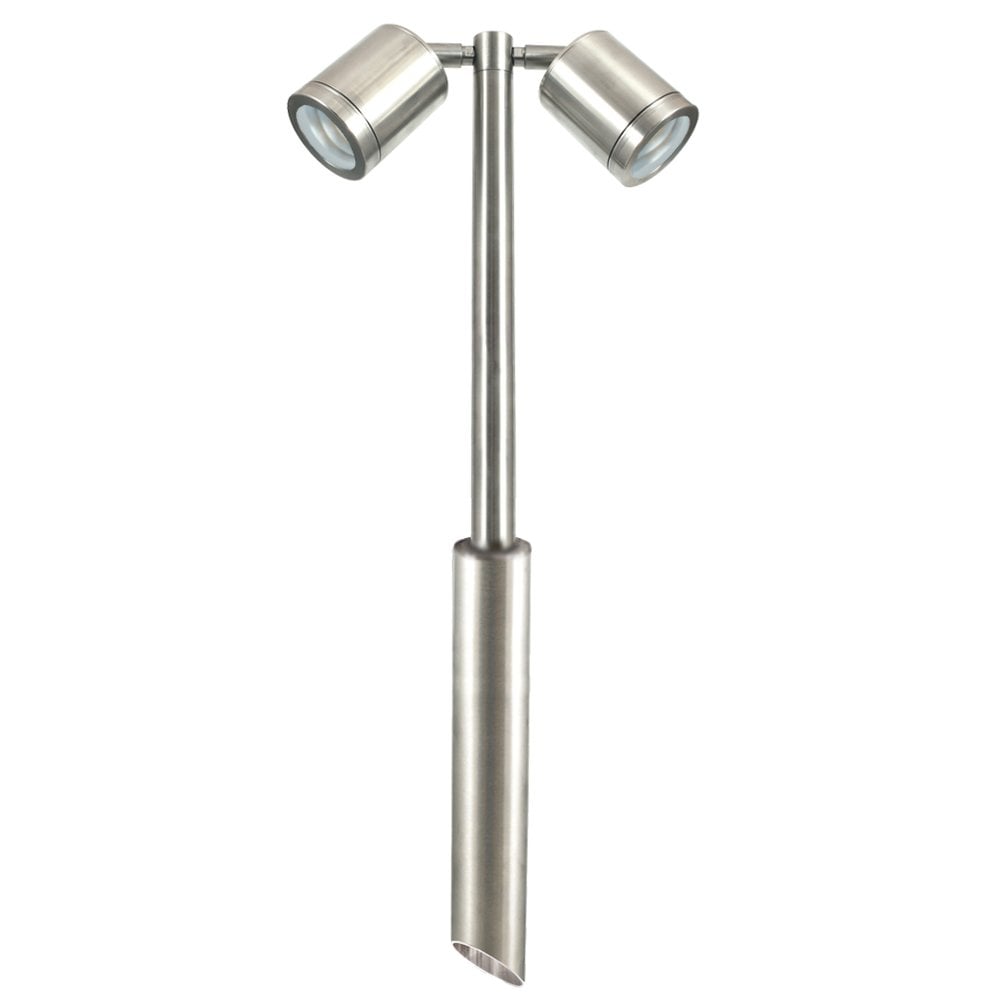 Hunza Pure LED Twin Pole Light Retro - Stainless Steel - Mains