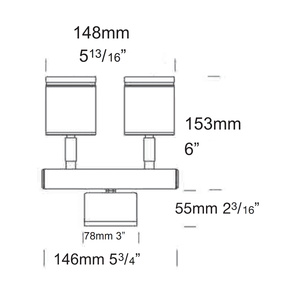 Hunza Pure LED Twin Wall Spot Retro - Powder Coat - Mains