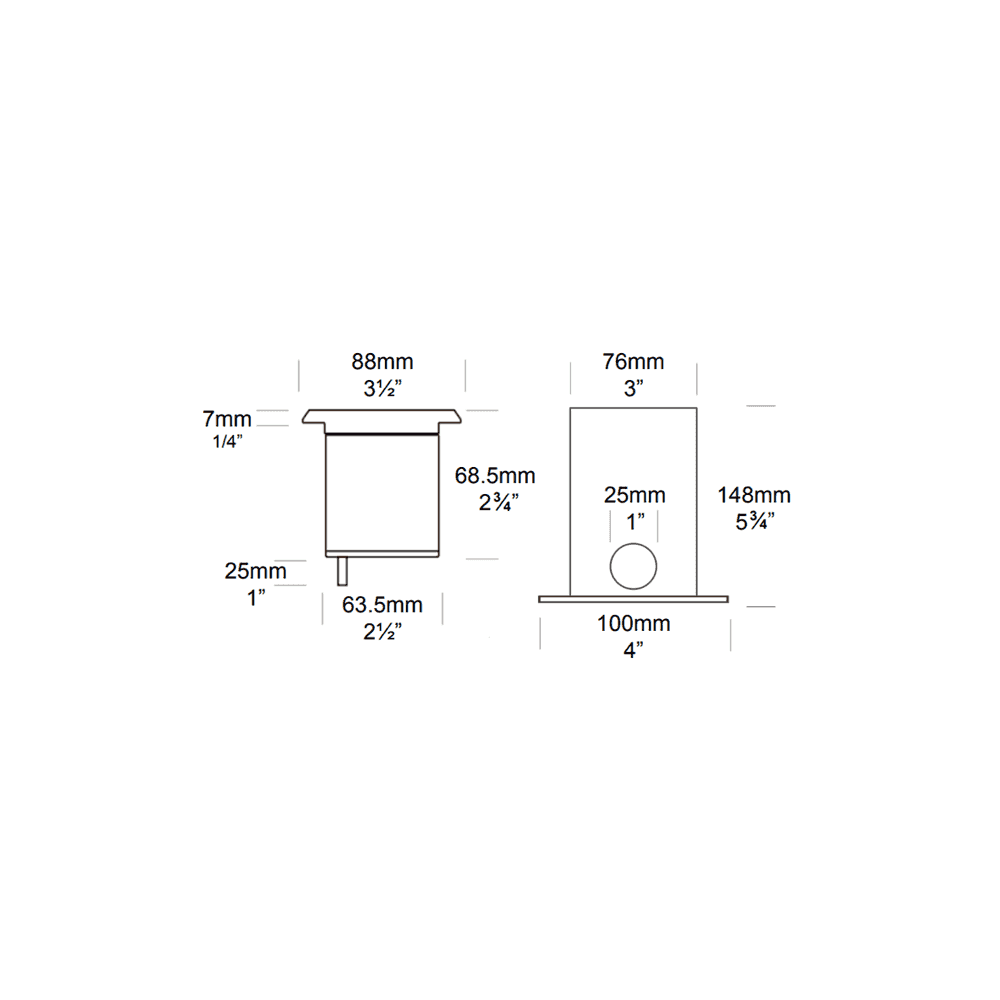 Hunza Floor Light Louvre Square - Stainless Steel - Low Voltage