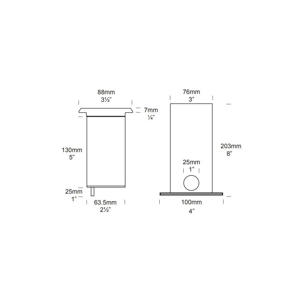 Hunza Floor Light Dark Lighter Square - Stainless Steel - Low Voltage