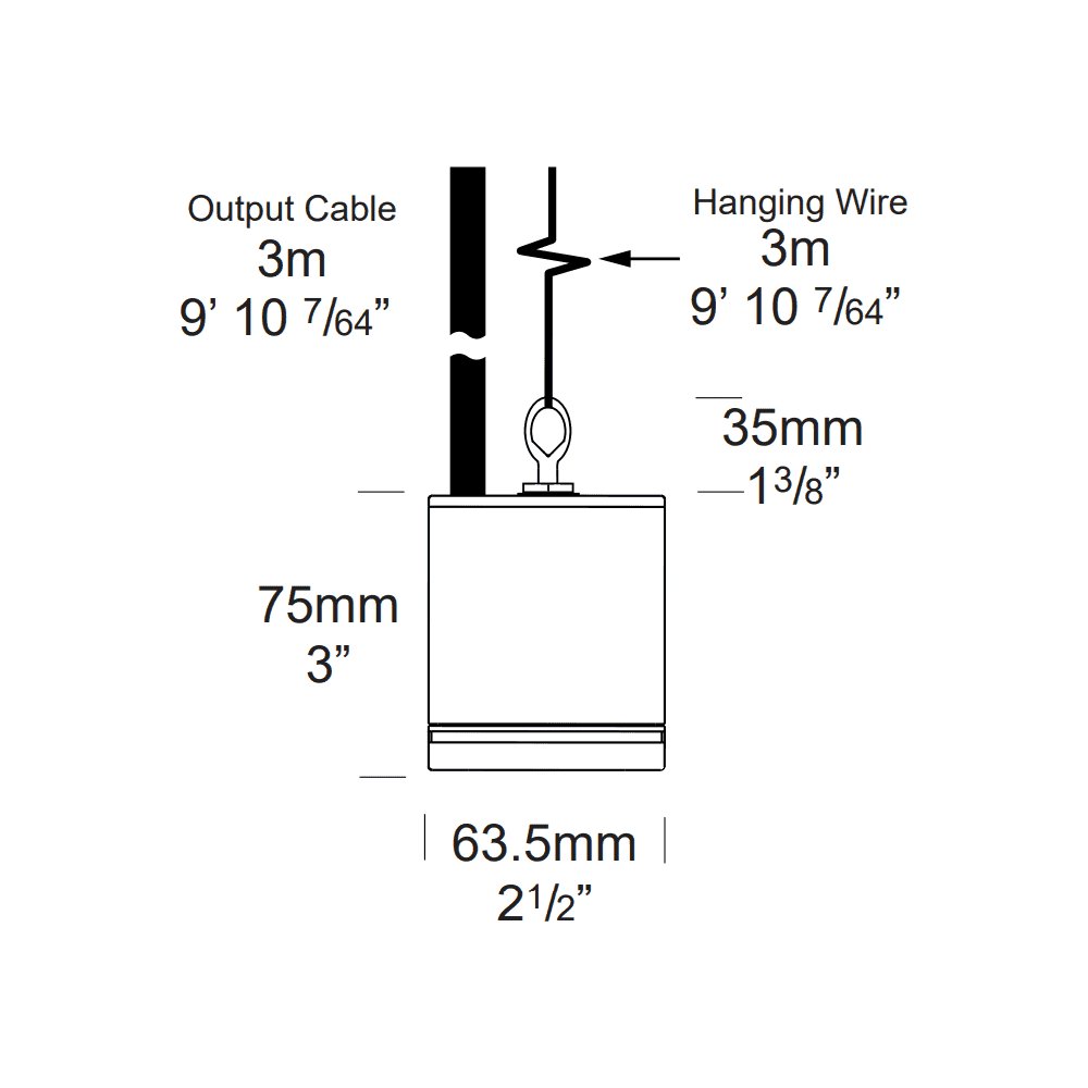 Hunza Pure LED Hanging Light - Powder Coat - Low Voltage