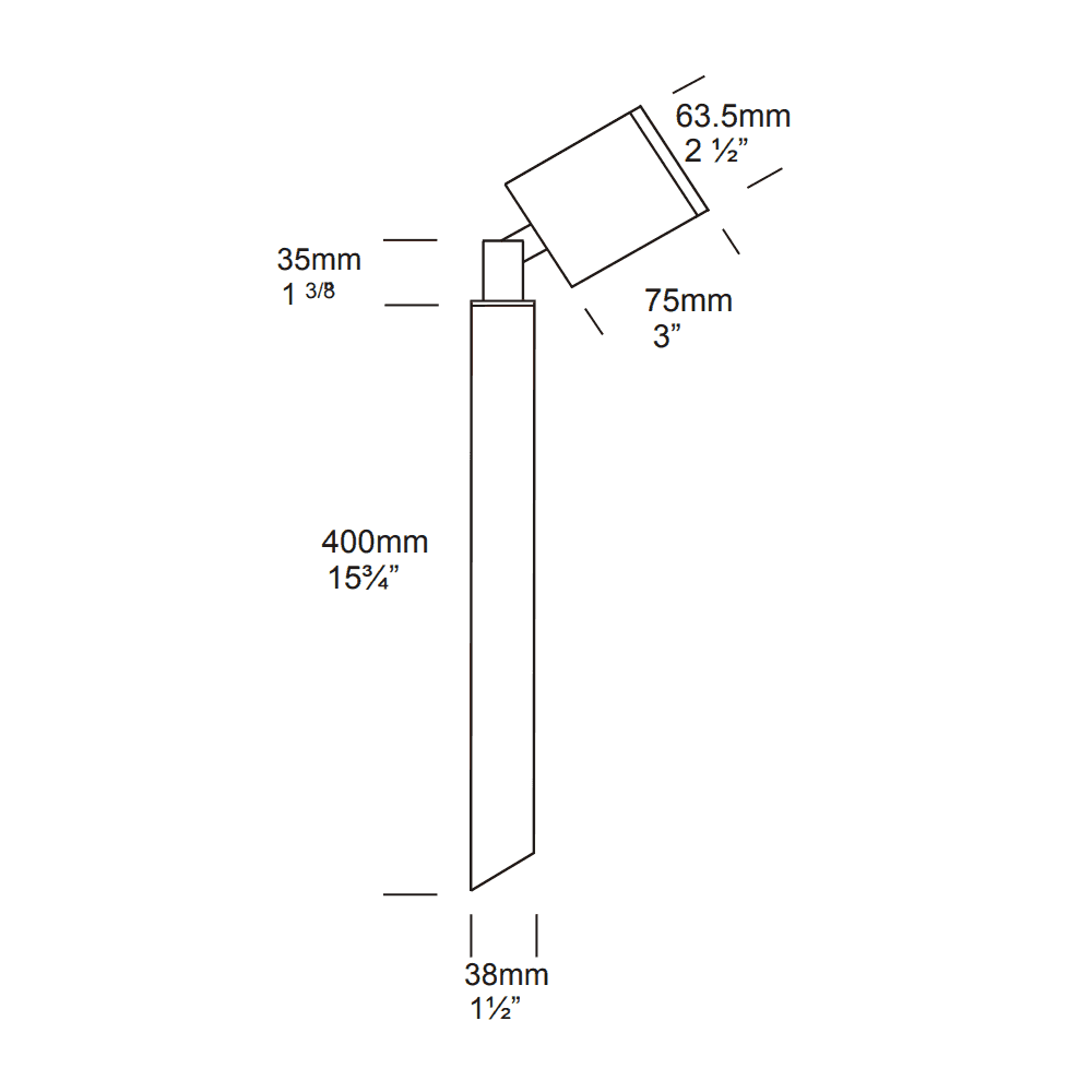 Hunza Pole Spot - Stainless Steel - Low Voltage