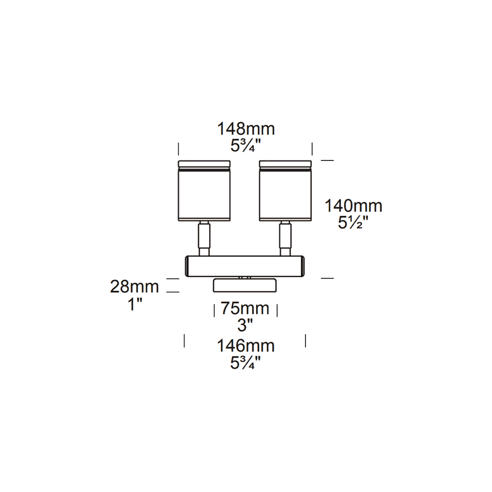 Hunza Twin Wall Spot - Powder Coat - Low Voltage