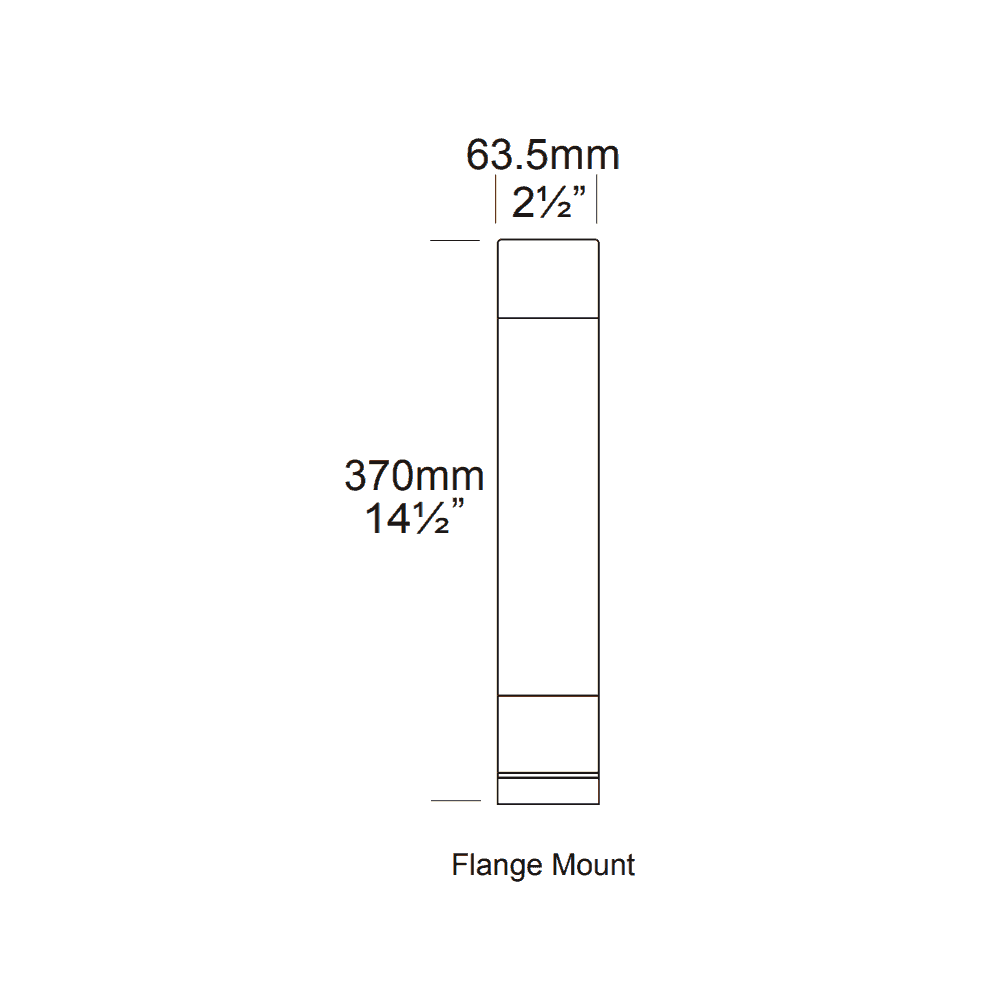Hunza Bollard 300mm GU10 (Surface Flange Mounted) - Powder Coat - Mains