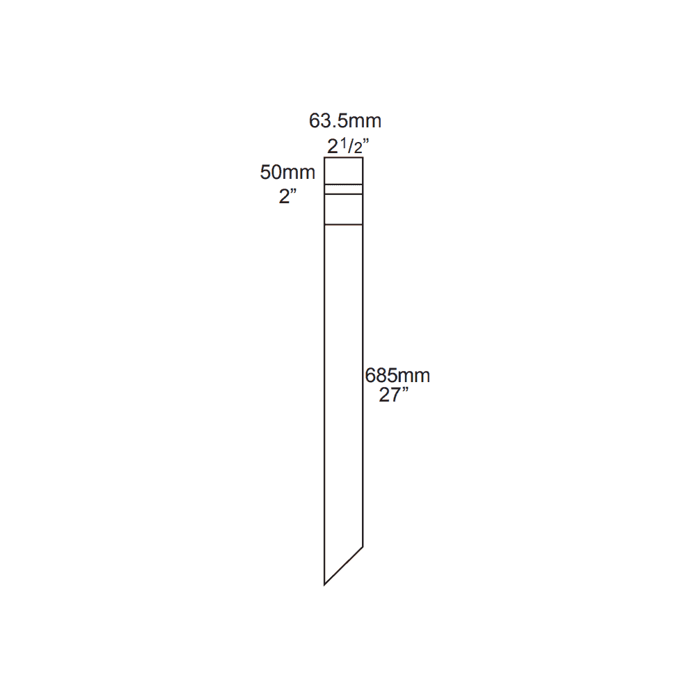 Hunza Bollard 700mm GU10 (Spike Mounted) - Powder Coat - Mains