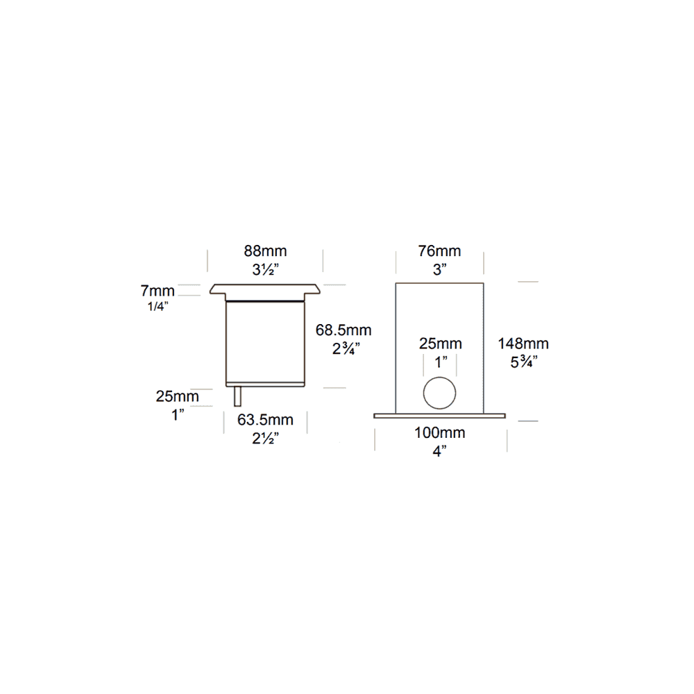 Hunza Floor Light Square GU10 - Stainless Steel - Mains