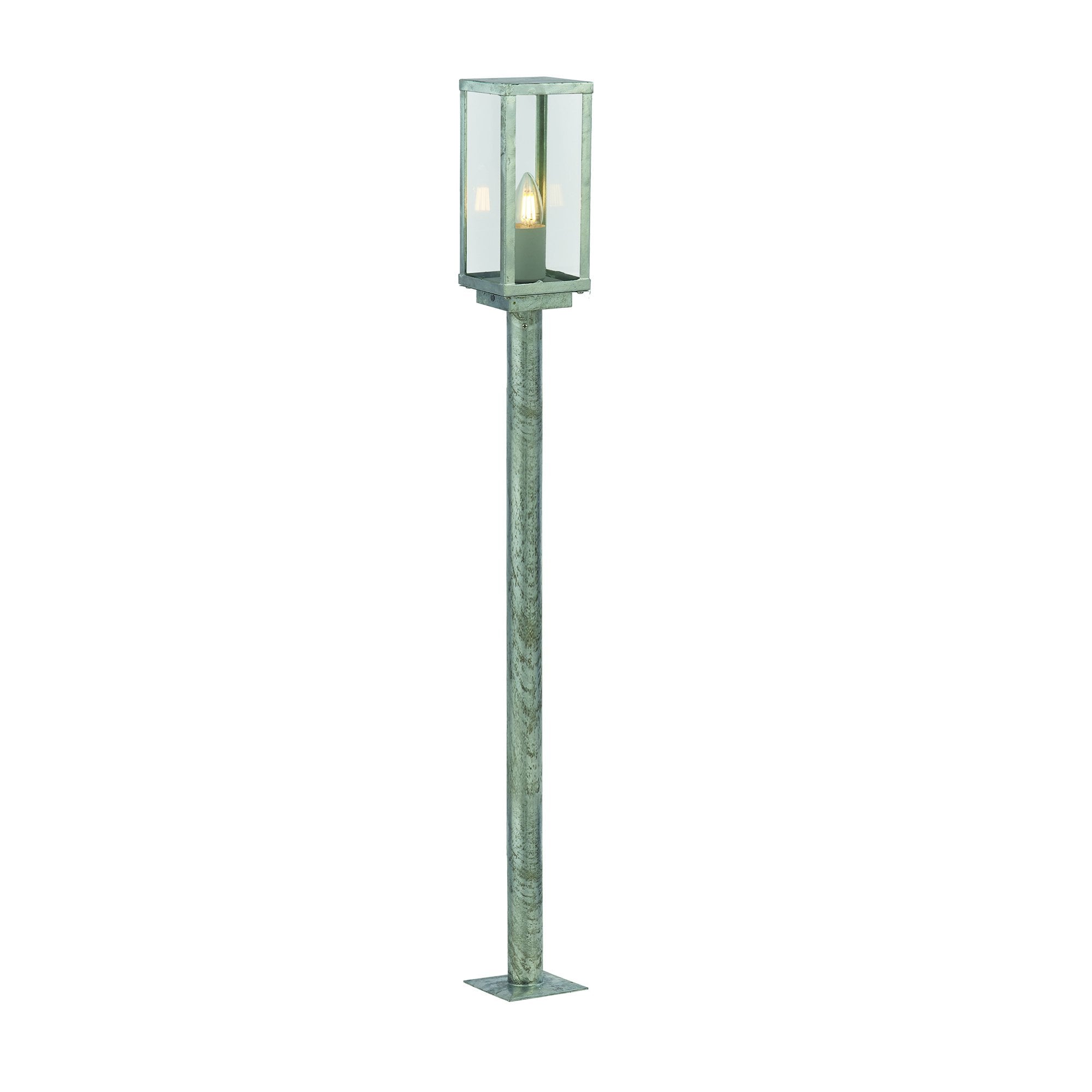 Searchlight Byron II 900mm Outdoor IP44 Post - Silver & Clear Glass