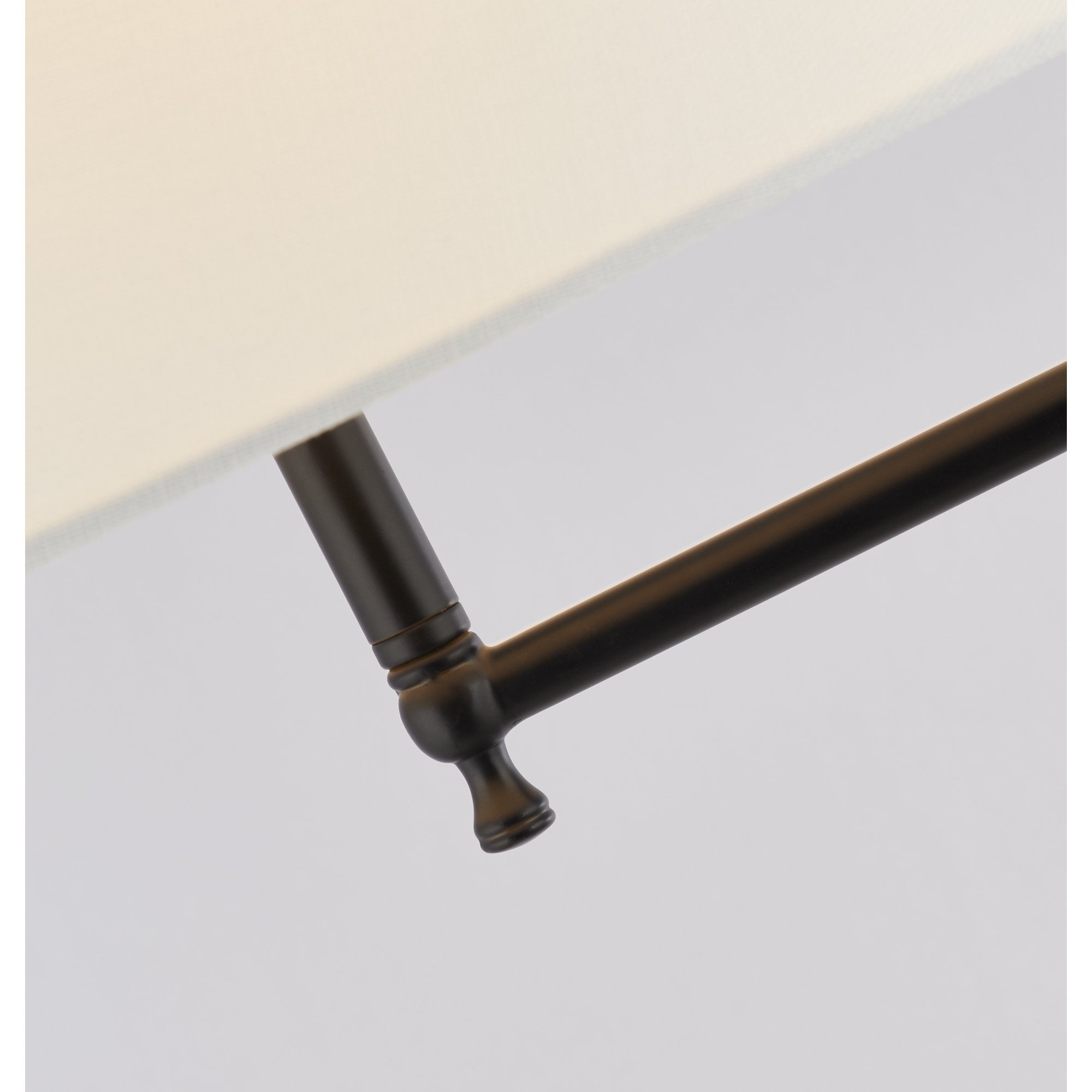 Searchlight Miles Adjustable Floor Lamp - Matt Black & Linen Shade