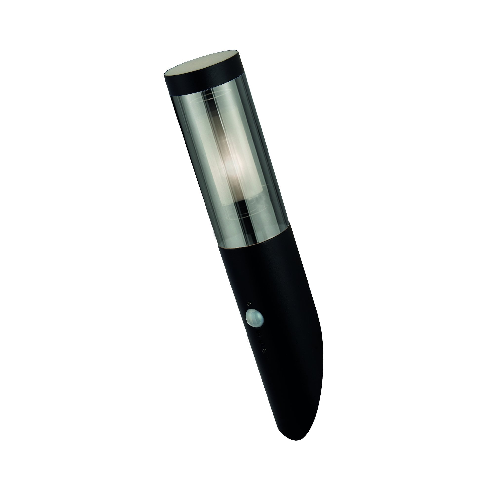 Searchlight Barnet Outdoor IP44 PIR Wall Light - Black & Smoked Diffuser
