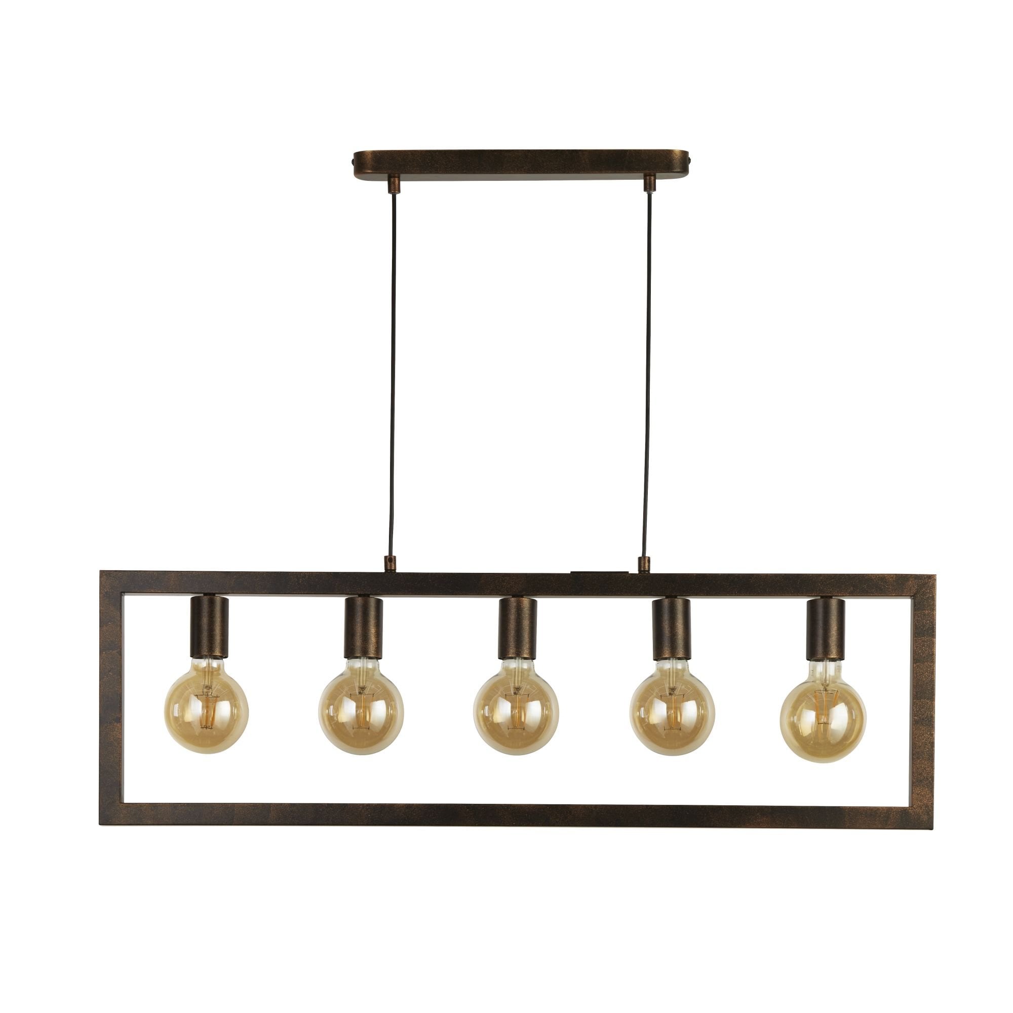 Searchlight Oakes 5 Light Ceiling Pendant - Rustic Brown