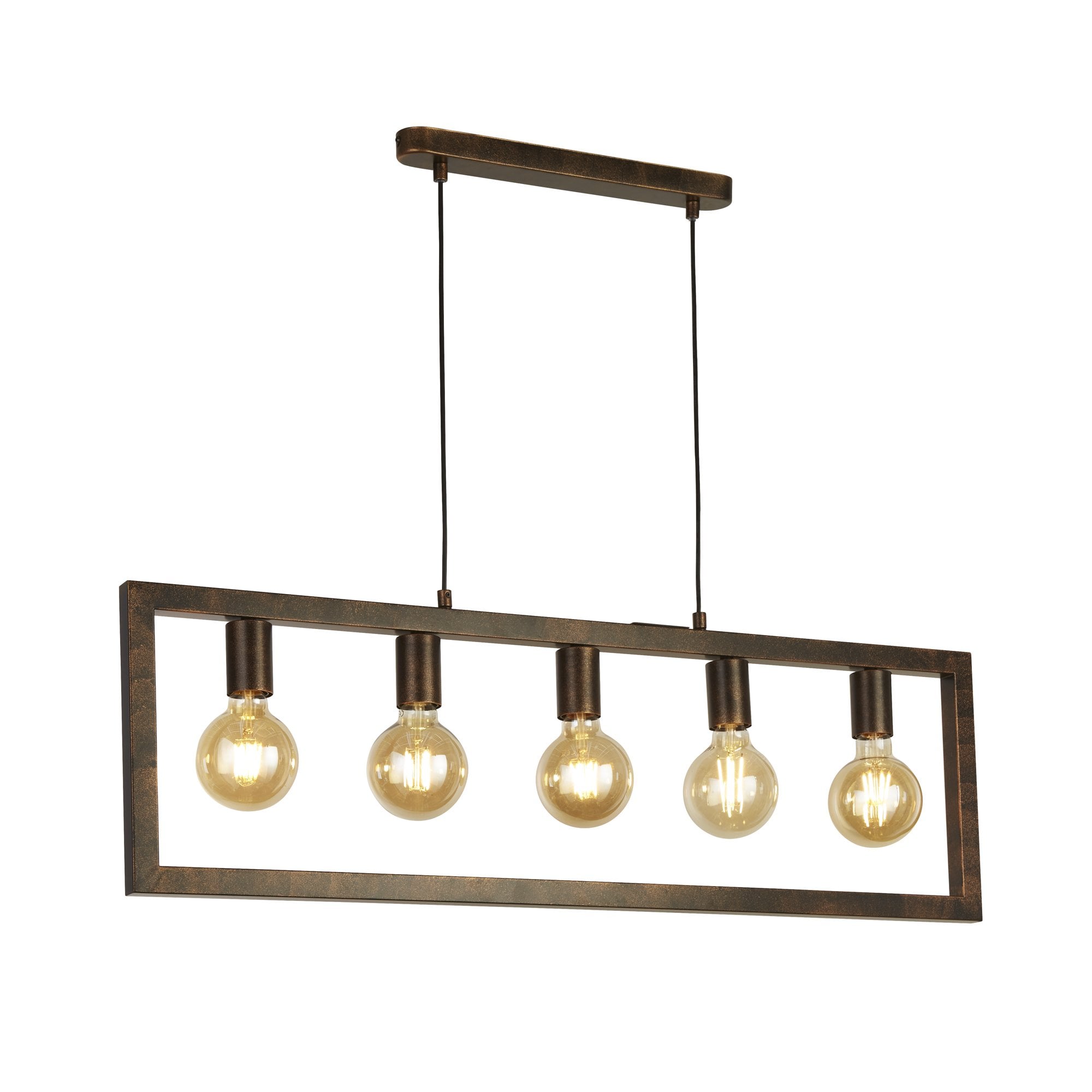 Searchlight Oakes 5 Light Ceiling Pendant - Rustic Brown