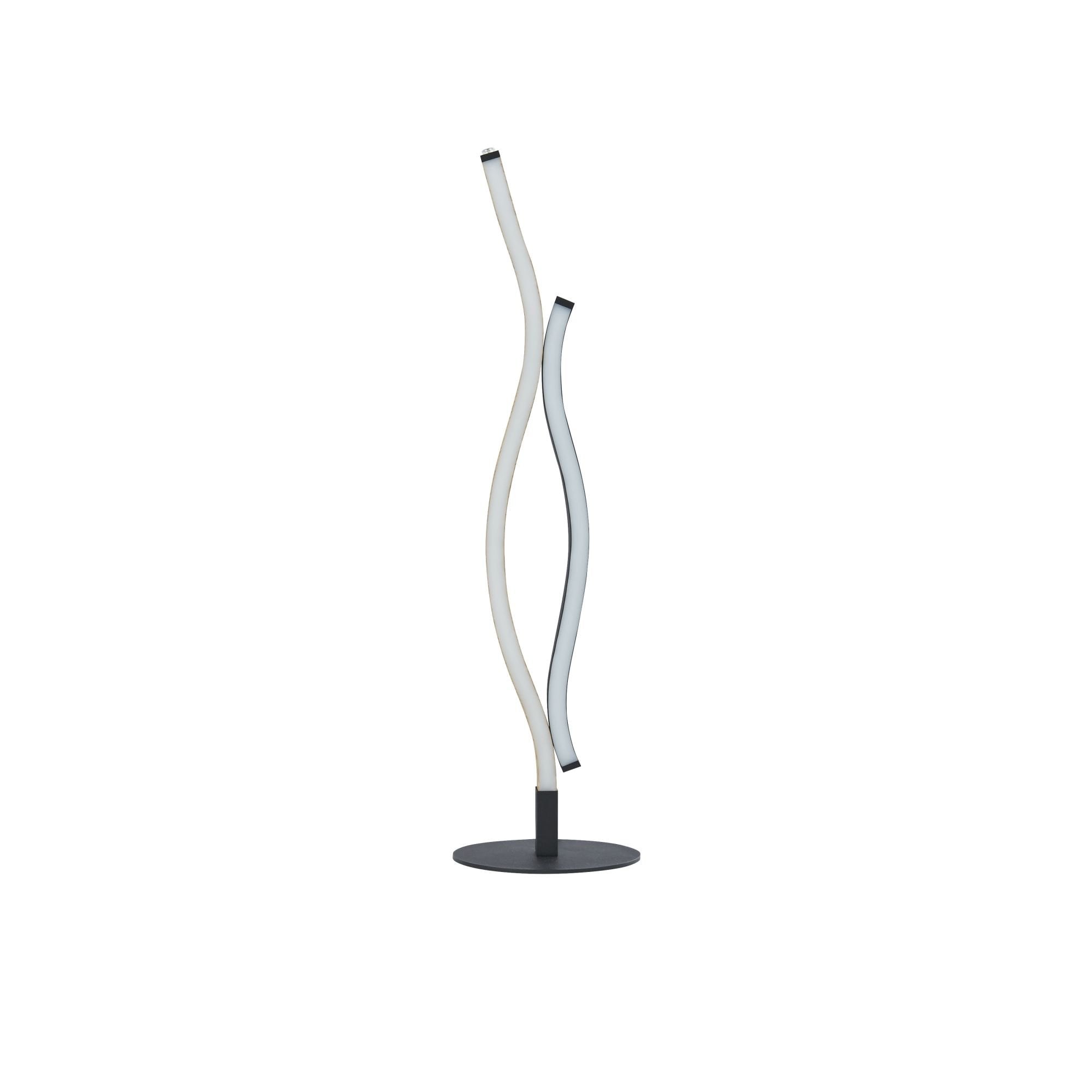 Searchlight Belmont Swirl LED Table Lamp - Black With Wood Effect