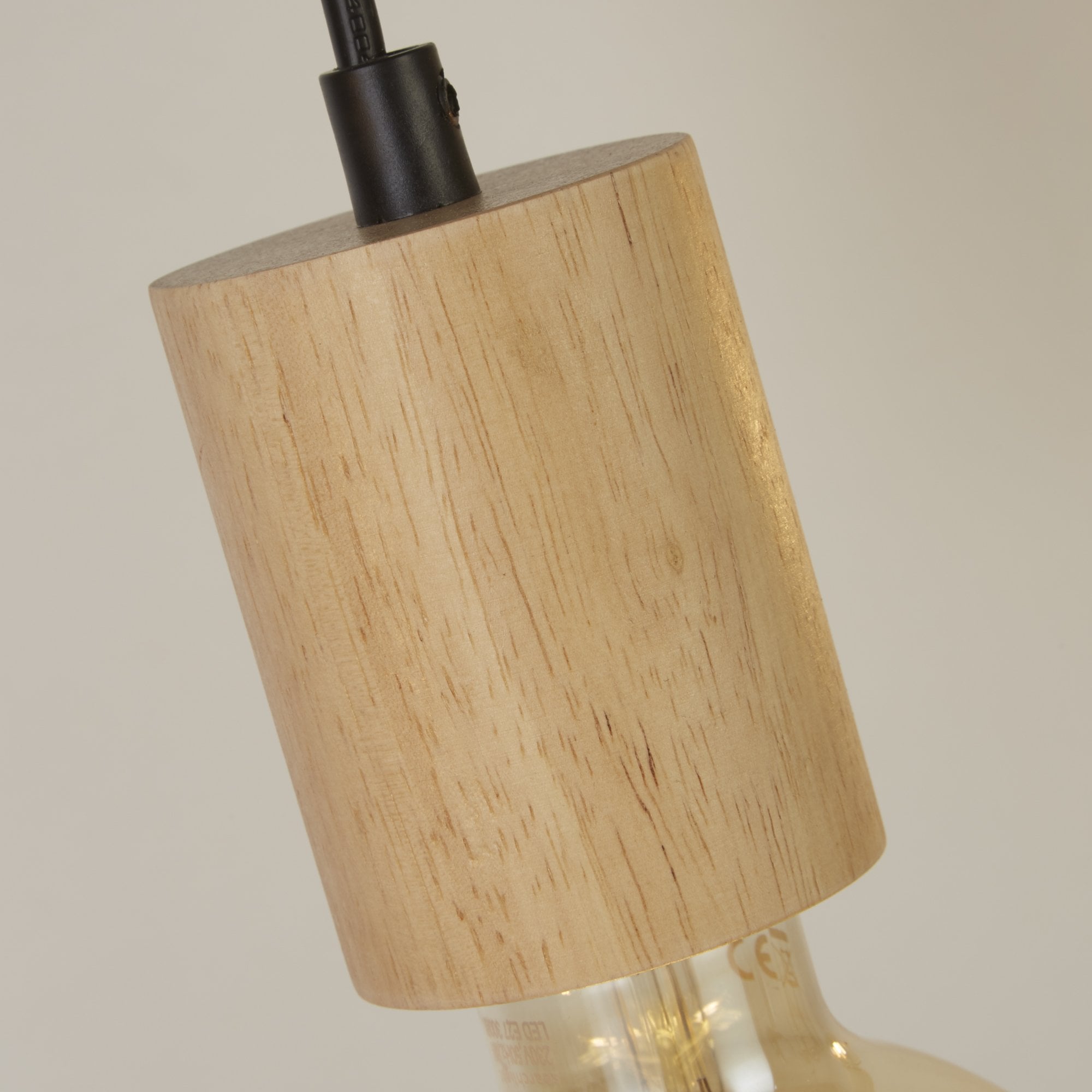 Searchlight South 5 Light Bar Ceiling Pendant- Wood & Black Metal