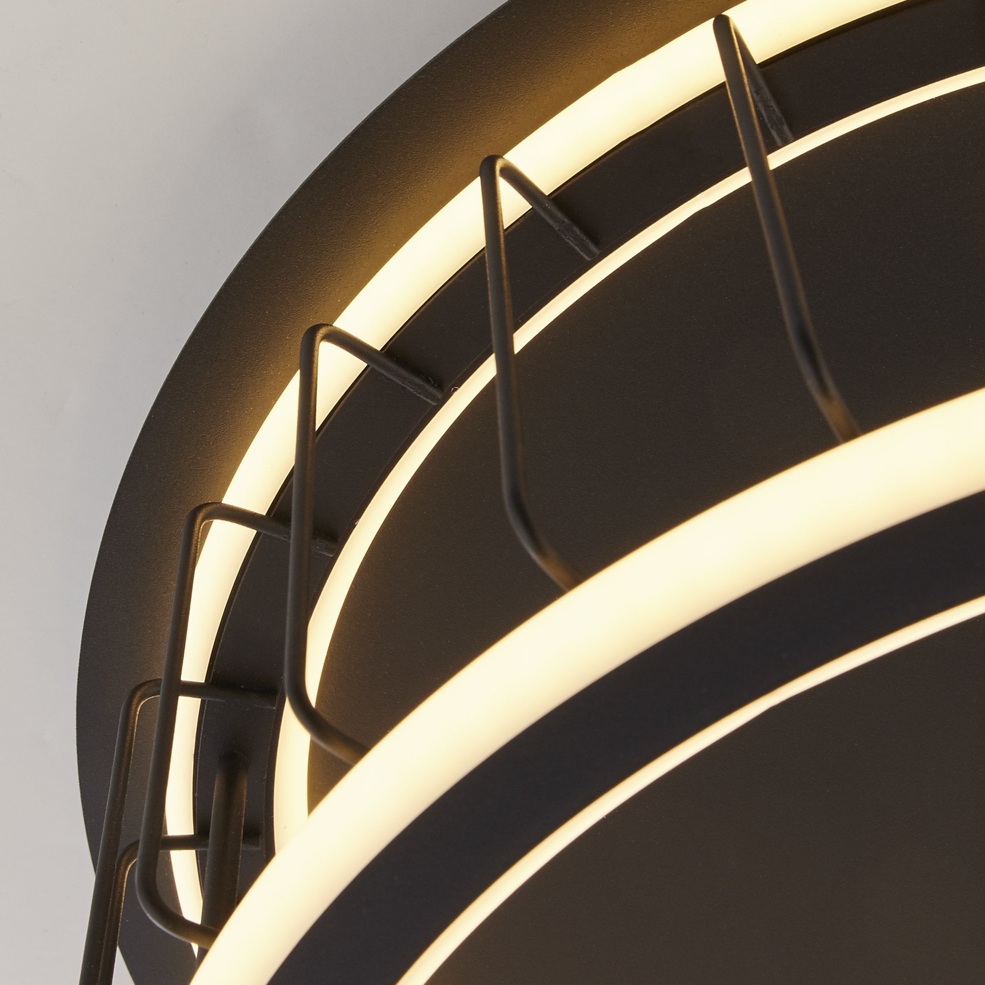 Searchlight Canova Cage LED Flush Ceiling Light - Small - Black Metal