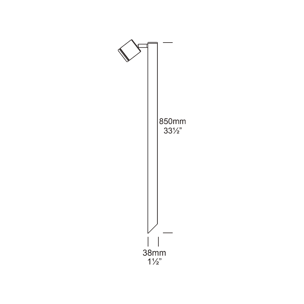 Hunza Single Pole Light GU10 - Powder Coat - Mains