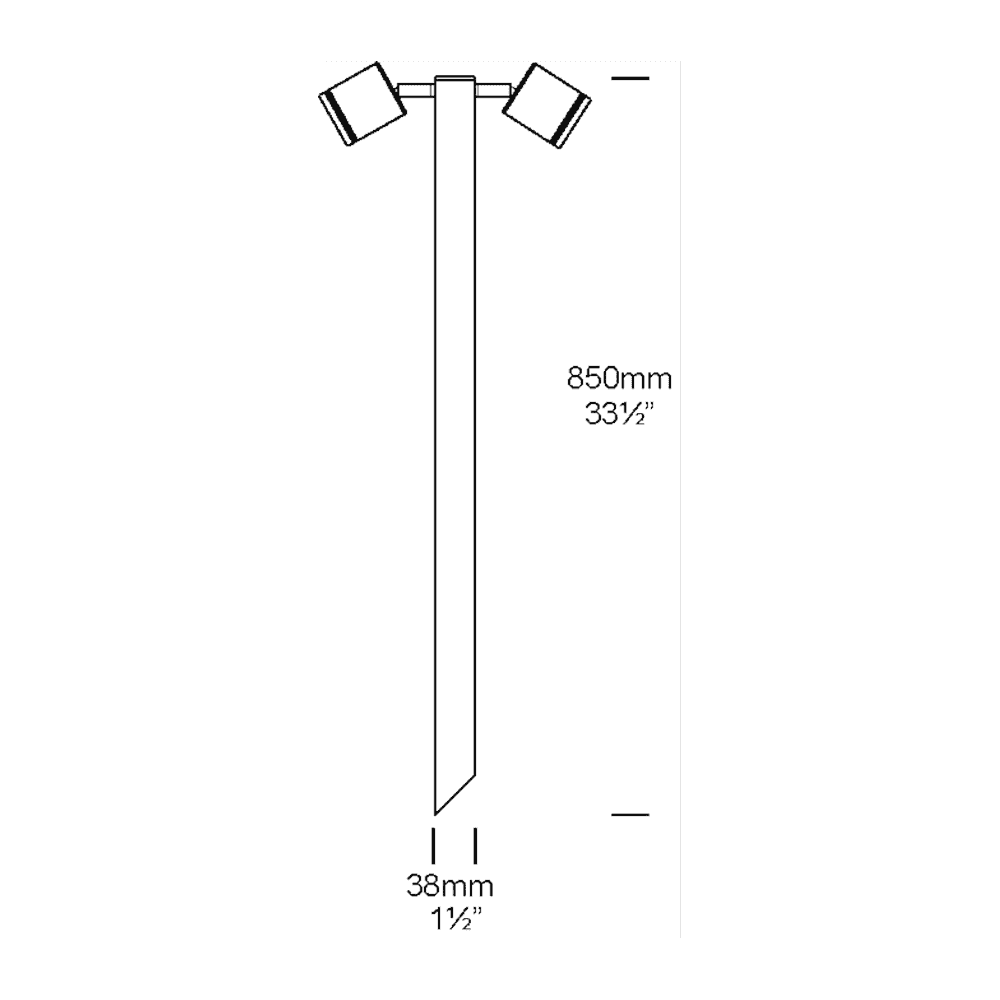 Hunza Twin Pole Light GU10 - Stainless Steel - Mains