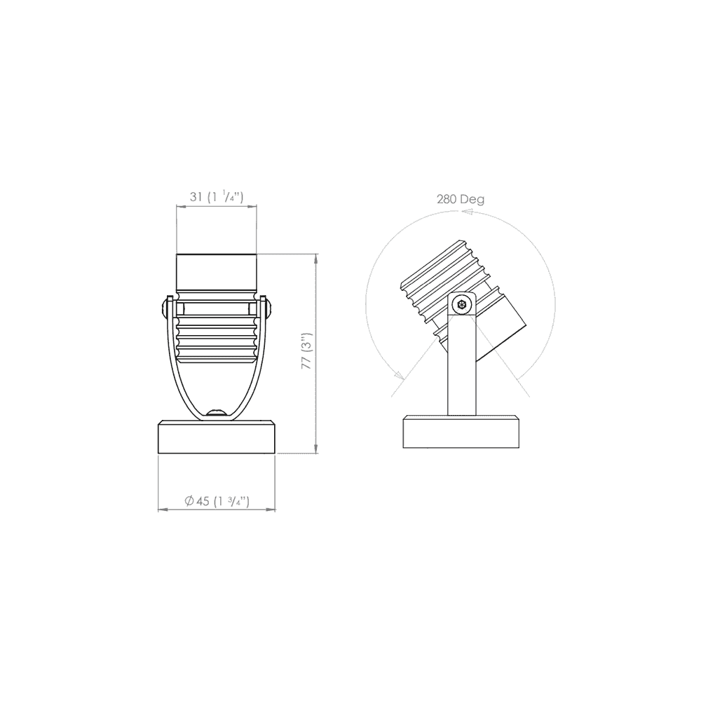 LuxR M1 Pond Light (Weighted Base) with 12V Integral Driver - Powder Coat - Low Voltage