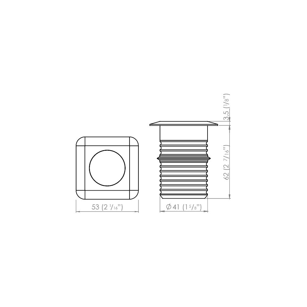 LuxR M2 Square Recessed - Powder Coat - Low Voltage